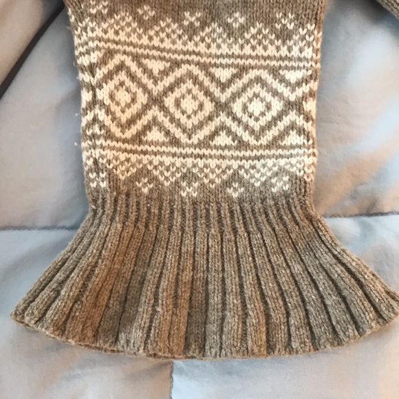 J Crew Fair Isle Ruffle Sleeve Tan Sweater - Picture 2 of 6